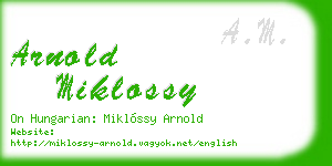 arnold miklossy business card