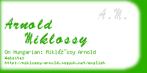arnold miklossy business card